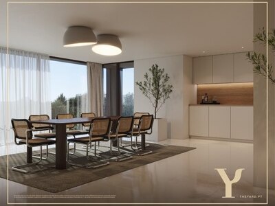 Sala do T3 de 110 m2 no Yard Next, Afurada