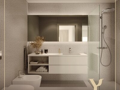 Sala do T3 de 99 m2 no Yard Next, Afurada